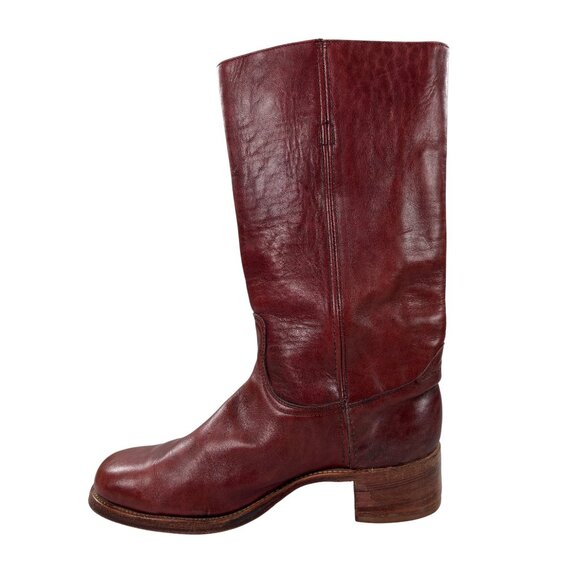 Vintage FRYE Campus Tall Leather Boots Mens Size 12 D Mahogany Made in USA - Picture 2 of 12